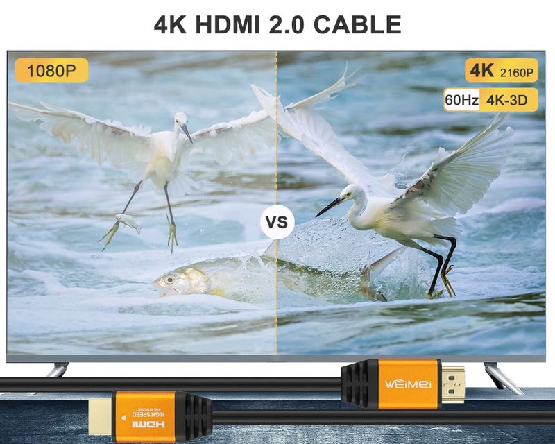 WEIMEI 35 Feet 4K HDMI Cable 2.0 HDMI Cord 35ft Support 4K@60Hz UHD 2160P Ethernet 3D ARC with Gold-Plated Connector and Bare Copper Conductor - Image 2